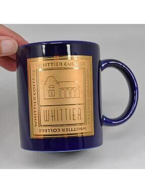 Whittier College California Liberal Arts Quaker Ceramic Coffee Mug Cup VTG Blue